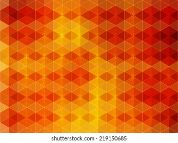 Abstract orange geometry background formed with hexagons.