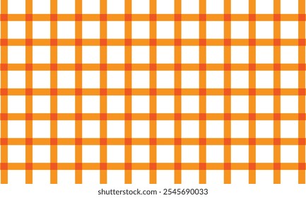 abstract orange gingham plaid line pattern.