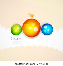 Abstract orange glass bubble background with place for your text