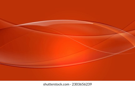 Abstract orange glass glossy curve wave design modern luxury futuristic background vector illustration.