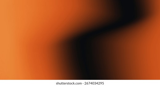 Abstract orange glowing color gradient on black background. Blank space for text. Simple background for banner, etc.