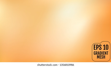 Abstract orange and gold blurred gradient background with light. Holiday backdrop. Vector illustration. Celebration concept for your graphic design, banner, poster, user interface or app.