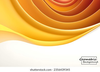 Abstract orange and gold geometric background. Dynamic shapes composition. Vector illustration.