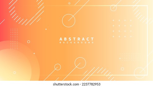 Abstract orange gradation background with geometric lines