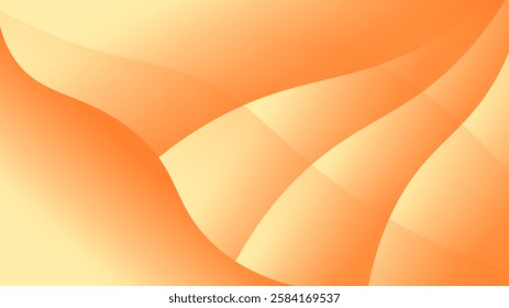 Abstract orange gradient background featuring flowing wave-like shapes creating a dynamic and fluid design. Ideal for contemporary designs, digital illustrations, and modern backgrounds.