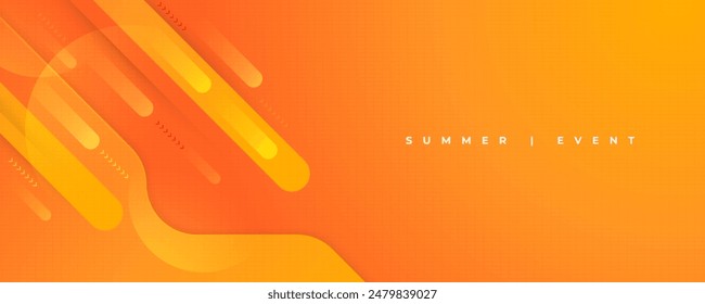 Abstract Orange Gradient Background with Geometric and Circular Elements. Creative and Dynamic Banner Vector Design