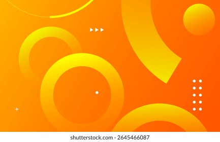 Fundo de gradiente laranja abstrato - círculos geométricos brilhantes . Ilustração vetorial eps10. Terno para curva, banner, poster. 