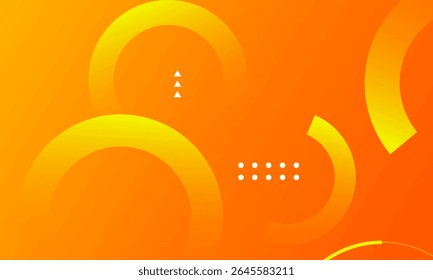 Abstract orange gradient background - glowing geometric circles . Vector illustration eps10. Suit for curve, banner, poster. 