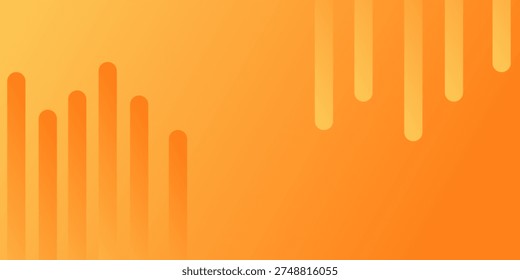 Abstract Orange Gradient Background With Rounded Vertical Bars For Modern Design