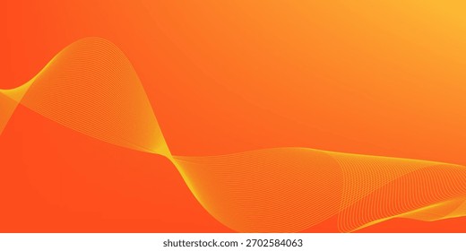 Fundo de gradiente laranja abstrato com ondas de linhas brilhantes. Fundo minimalista para banner, cartaz, capa, brochura, folheto, site