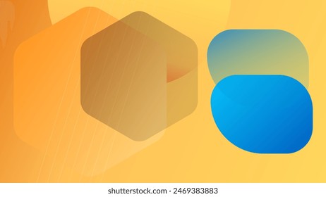 ABSTRACTAS FONDO DE DEGRADADO NARANJA DISEÑO SUAVE Y COLORIDO CON FORMAS GEOMÉTRICAS AZULES PLANTILLA DE VECTOR BUENO PARA EL SITIO WEB MODERNO, FONDO DE PANTALLA, DISEÑO DE LA CUBIERTA 
