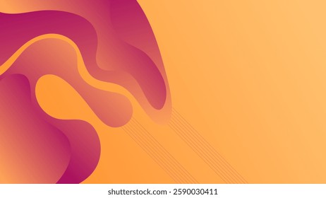 ABSTRACT ORANGE GRADIENT BACKGROUND SMOOTH LIQUID COLORFUL BLURRED WITH HAND DRAWN ORGANIC SHAPES DESIGN VECTOR TEMPLATE GOOD FOR MODERN WEBSITE, WALLPAPER, COVER DESIGN 