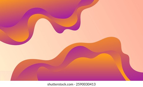 ABSTRACT ORANGE GRADIENT BACKGROUND SMOOTH LIQUID COLORFUL BLURRED WITH HAND DRAWN ORGANIC SHAPES DESIGN VECTOR TEMPLATE GOOD FOR MODERN WEBSITE, WALLPAPER, COVER DESIGN 