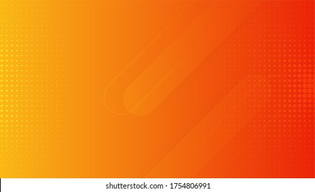 Abstract orange gradient background, with trendy geometric graphic design. Simple minimal square and dots halftone yellow and orange gradient pattern background