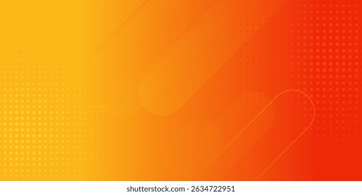 Abstract orange gradient background, with trendy geometric graphic design. Simple minimal square and dots halftone yellow and orange gradient pattern background