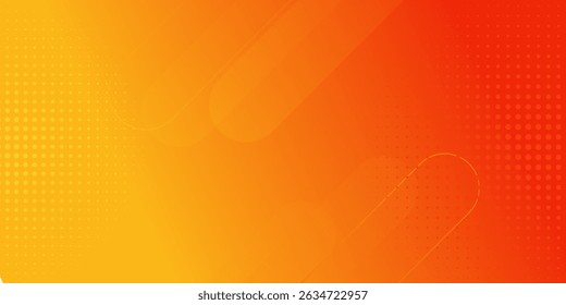 Fundo de gradiente laranja abstrato, com design gráfico geométrico na moda. Plano de fundo padrão de gradiente amarelo e laranja de meio-tom simples e mínimo quadrado e pontos