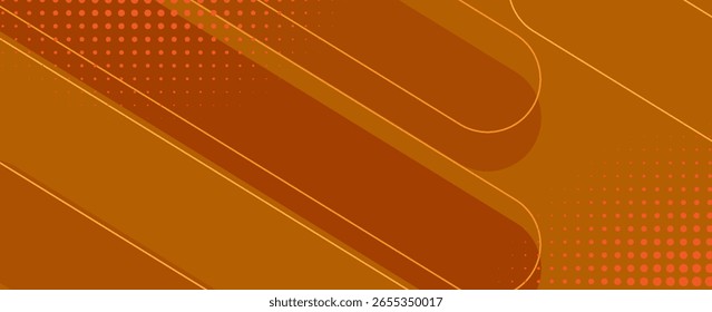 Abstract orange gradient background, trendy geometric graphic design. Simple minimal square and dots halftone yellow and orange gradient pattern background