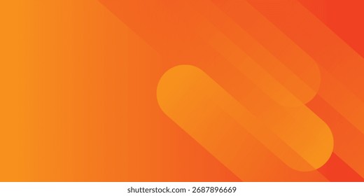 Abstract orange gradient background, with trendy geometric graphic design. Simple minimal square and dots halftone yellow and orange gradient vector