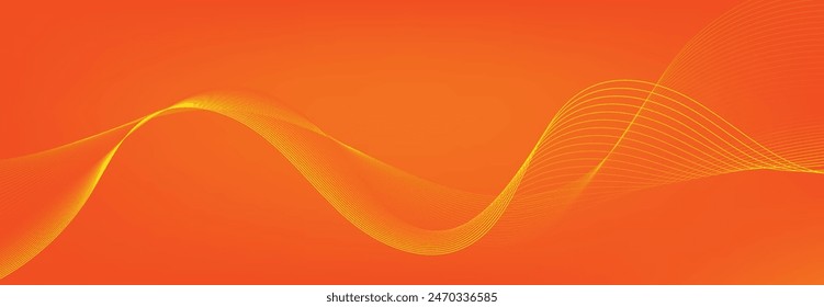 Abstract orange gradient background with waves. EPS10