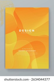 Abstract Orange Gradient Background with Wavy Lines