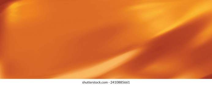 Abstract orange gradient background with yellow light. Minimalistic subtle wavy silk texture. 3D vector illustration.