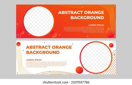 diseño de colección de plantillas de banner con degradado de color naranja abstracto