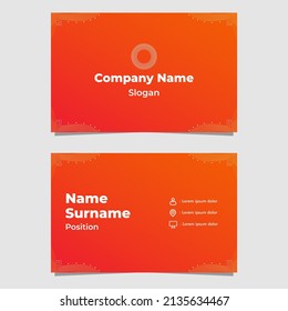 abstract orange gradient business card template design