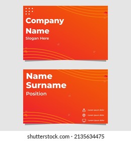 abstract orange gradient business card template design