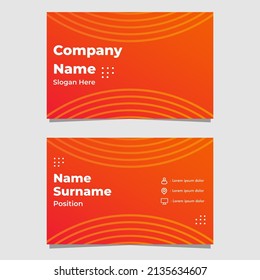 abstract orange gradient business card template design