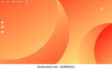 Abstract orange gradient flat design background vector. Minimal geometric background. Gradient shapes composition. Fluid gradient shapes composition. Eps10 vector