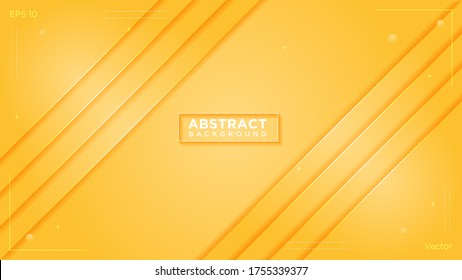 Abstract orange gradient geometric background. With overlap layer wavy shape light effect. Vector background.