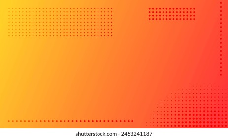 Abstract orange gradient geometric background with dots. Header banner. Bright abstract presentation backdrop. Vector illustration