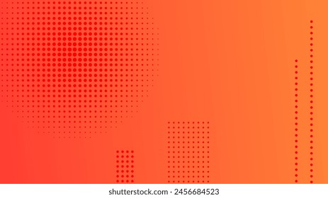 Abstract orange gradient geometric background with dots. Header banner. Bright abstract presentation backdrop. Vector illustration