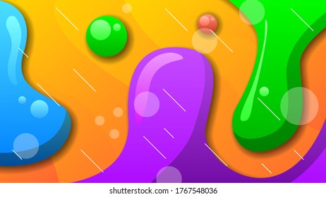 Gradiente naranja abstracto con figuras geométricas color y vectores de fondo de línea blanca