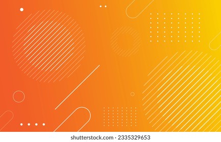 Abstract orange gradient geometric shape background. Vector illustration