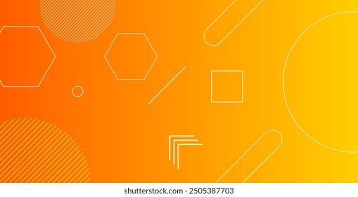 Abstract orange gradient geometric shape background. Vector illustration