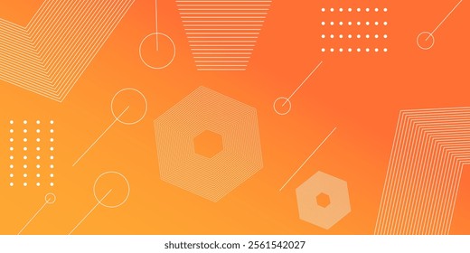 Abstract orange gradient geometric shape background