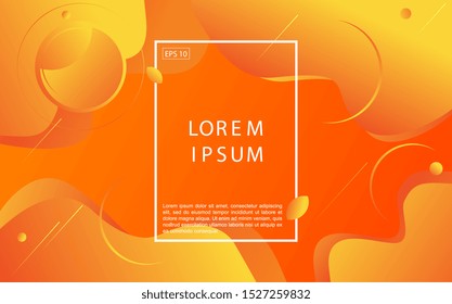 Abstract orange gradient geometric shapes background. Fluid shapes composition. Modern vector design template. Eps10 vector.