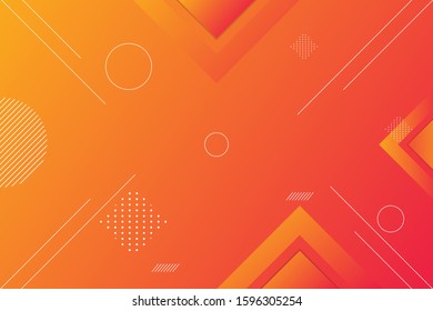 Abstract orange gradient geometric shapes background. Fluid shapes composition. Modern vector design template.