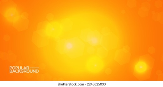 Abstract orange gradient illustration background with light on point style and hexagonal simple pattern. cool design.Eps10 vector