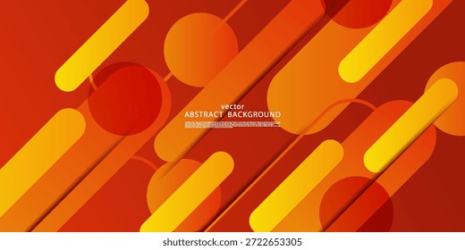 Fondo de ilustración de gradiente naranja Abstractas con superposición 3D y patrón rectangular simple. Vector EPS10.