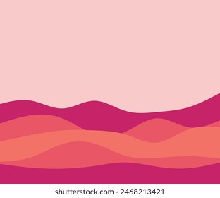 Abstract Orange Gradient Layered Waves Background