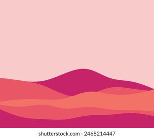 Abstract Orange Gradient Layered Waves Background