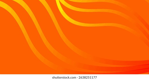 Abstract orange gradient line curve wave overlapping layer on orange background. modern trendy design