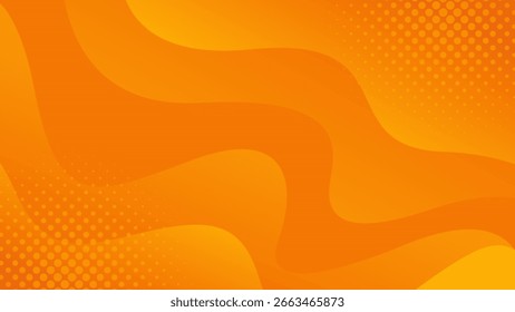Fondo líquido Abstractas de la onda del gradiente anaranjado con el semitono. Fondo de pantalla moderno. Adecuado para Anuncios de ventas, Plantillas, carteles, anuncios de negocios, eventos, páginas de Web y otros