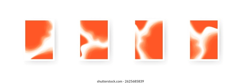 Abstract orange gradient shapes in vector posters collection.
Warm tone blobs and forms in soft transition style