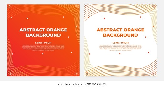 abstract orange gradient social media post template collection design