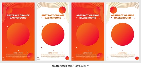 abstract orange gradient social media stories template collection design