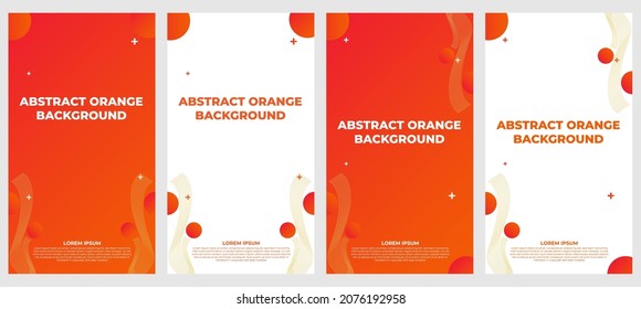 abstract orange gradient social media stories template collection design