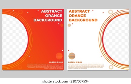 Design der Kollektion von abstrakten Orangengraden in sozialen Medien